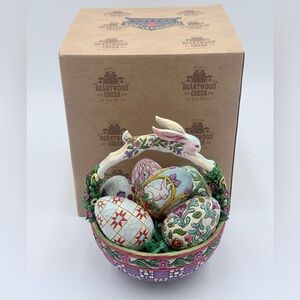 Jim Shore ‘Springtime Surprises’ Basket w/6 Egg 2005 Figurine 4005354 With Box